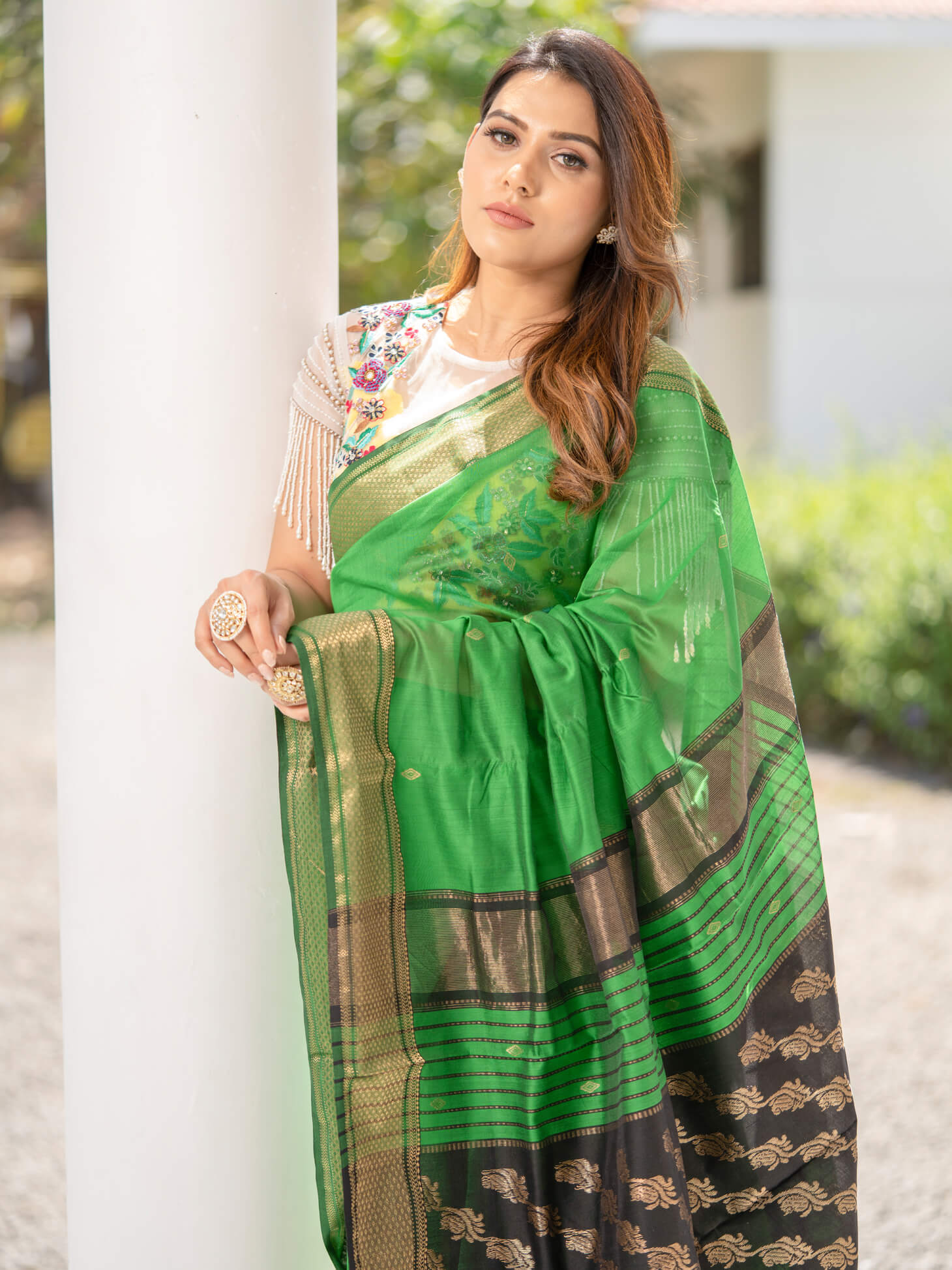 Maheshwari Saree Handloom Silk Saree -Radhika- Maahishmati Sarees