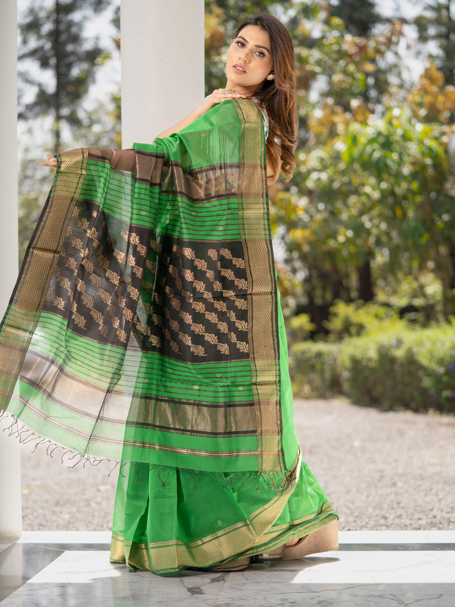 Maheshwari Saree Handloom Silk Saree -Radhika- Maahishmati Sarees