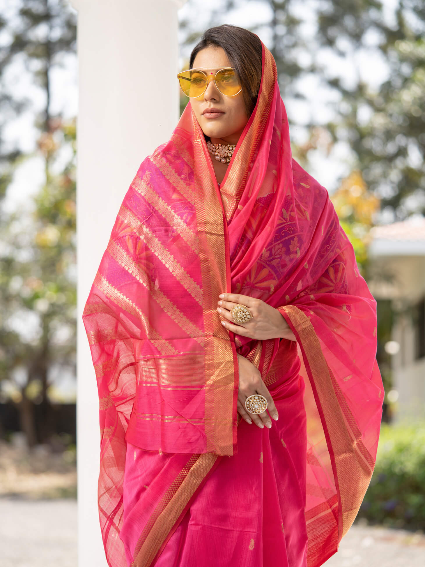 Maheshwari Saree Handloom Silk Saree -Ruchi- Maahishmati Sarees