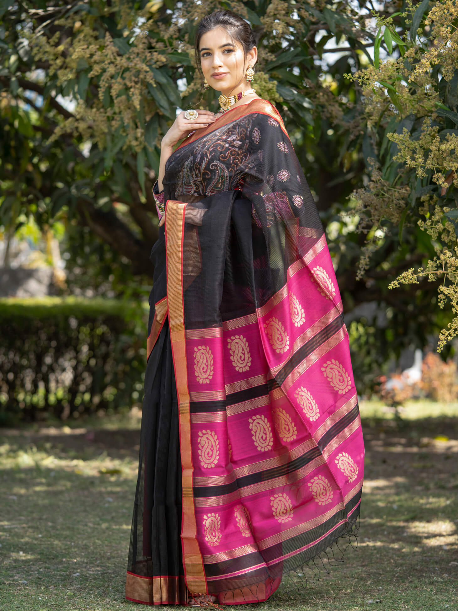 Shakti - Maheshwari Handloom Silk Saree