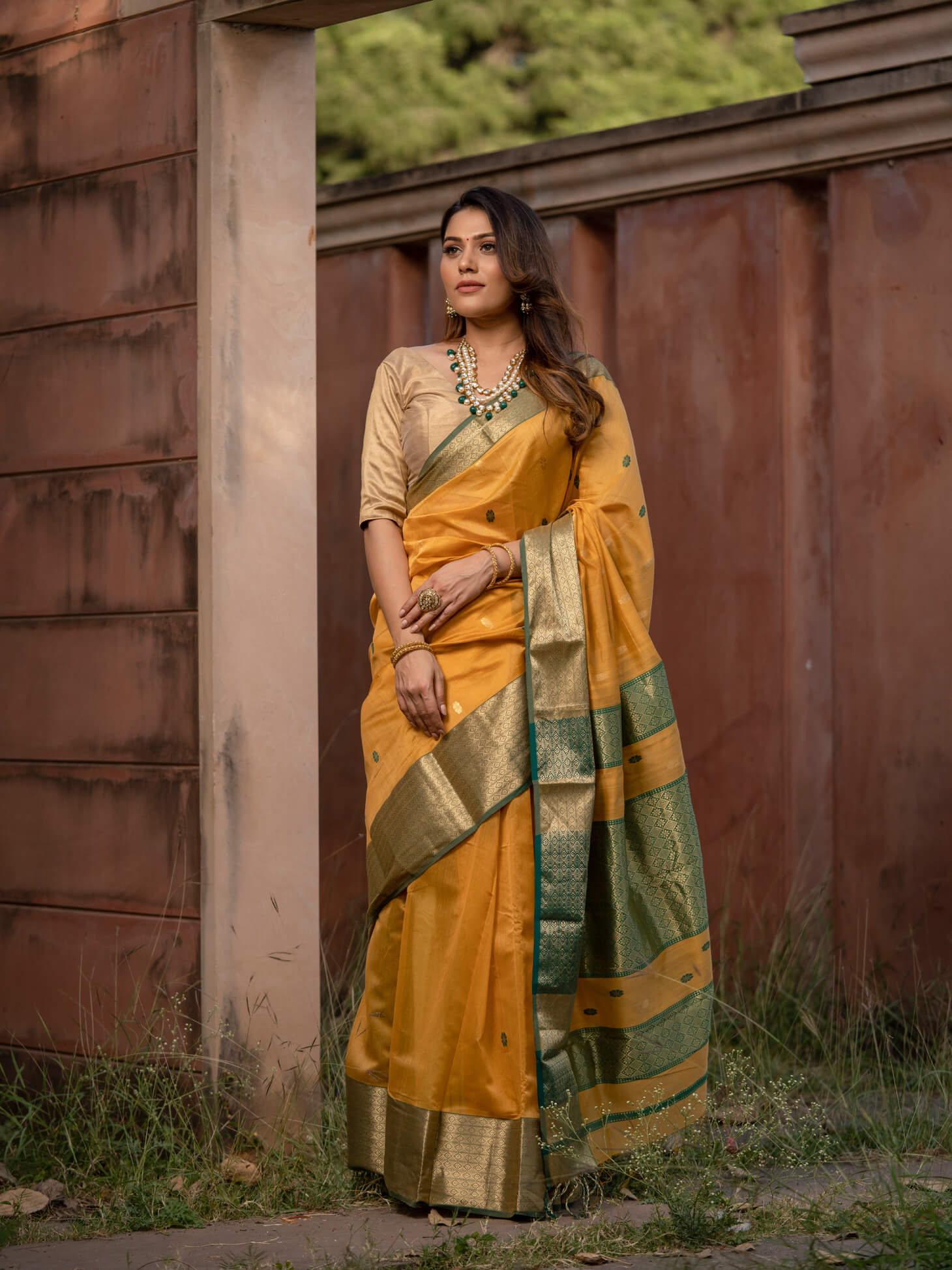 Maheshwari Saree Handloom Silk Saree -Usha- Maahishmati Sarees
