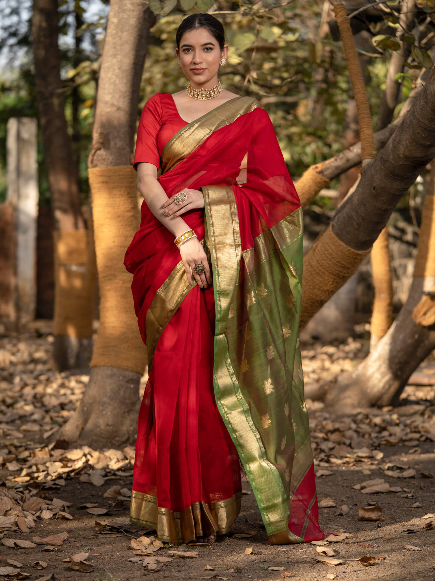 Maheshwari Saree Handloom Silk Saree -Vijaya- Maahishmati Sarees