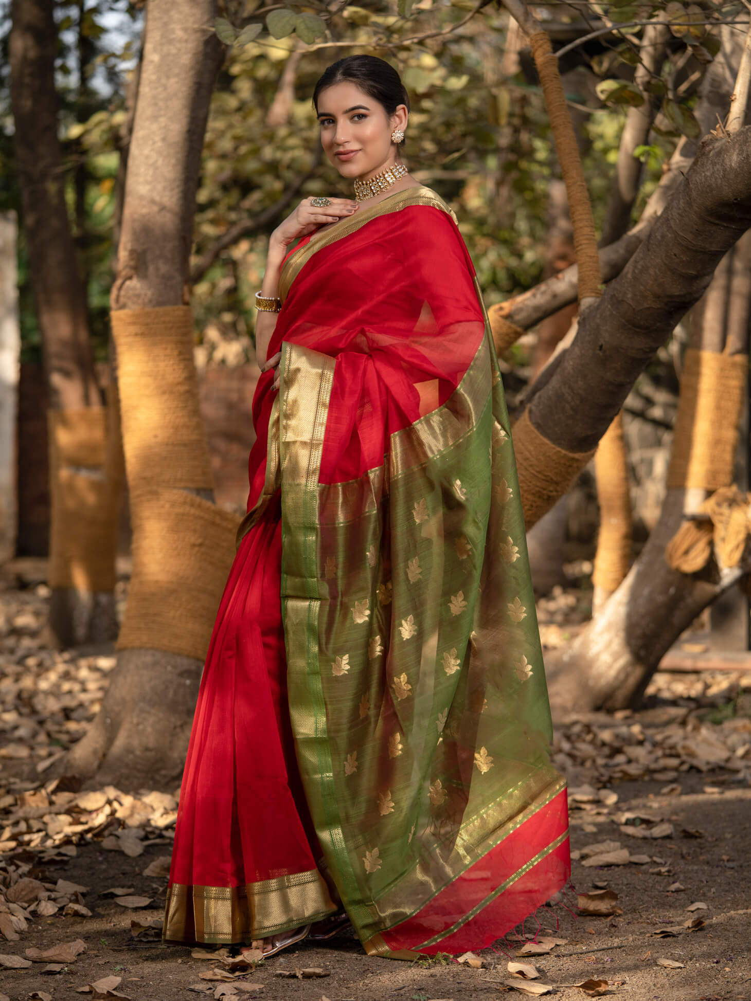 Maheshwari Saree Handloom Silk Saree -Vijaya- Maahishmati Sarees