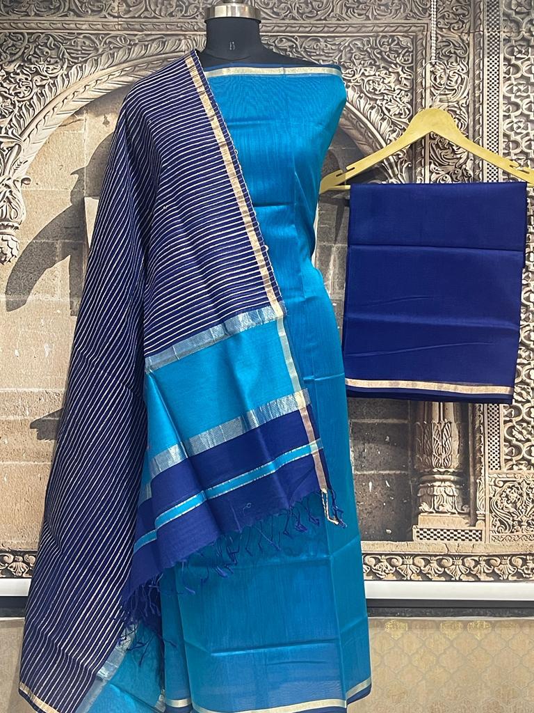 Kalyani - Maheshwari Silk by Cotton Suit Fabric